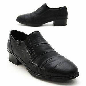 Reiker Antistress Black Leather Loafers Flats